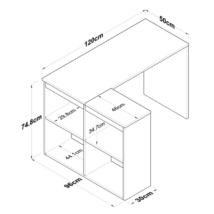 Hanah Home HA113 - 2035 Mesa de estudio roble y blanco Hanah Home HA113 - 2035 Mesa de estudio roble y blanco